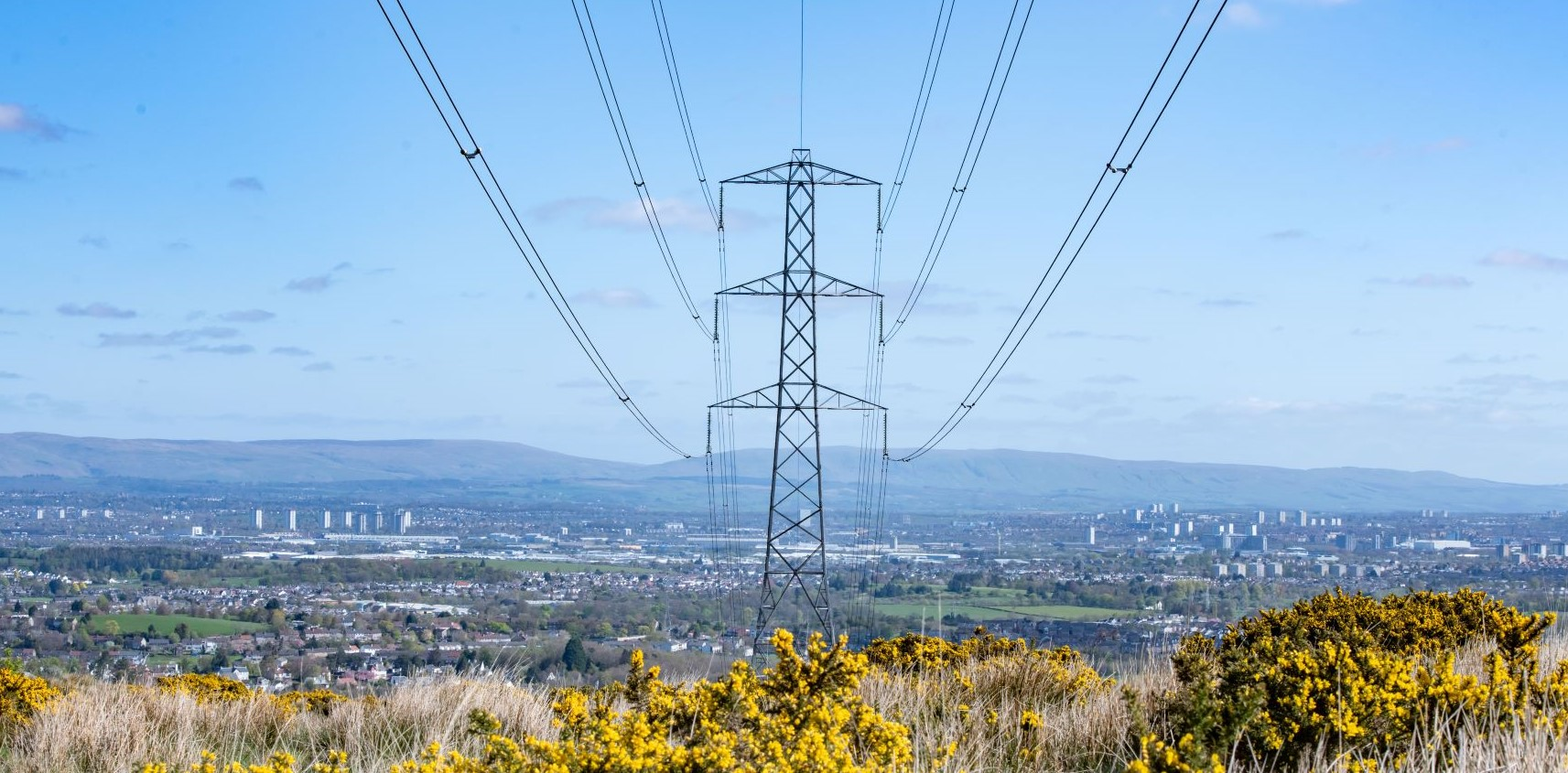 Glennifer Braes transmission tower and city view