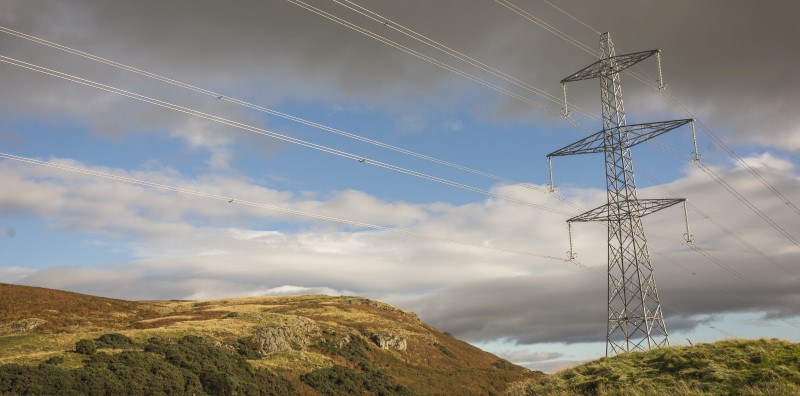 Transmission tower and overhead lines