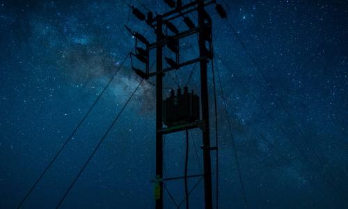 Pylon against the milky way